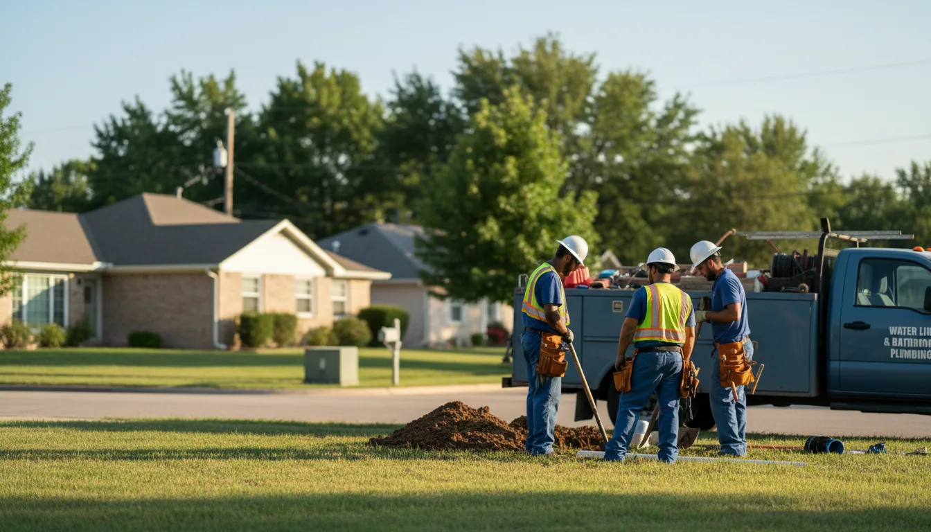 Residential water line and bathroom plumbing service in West, MS